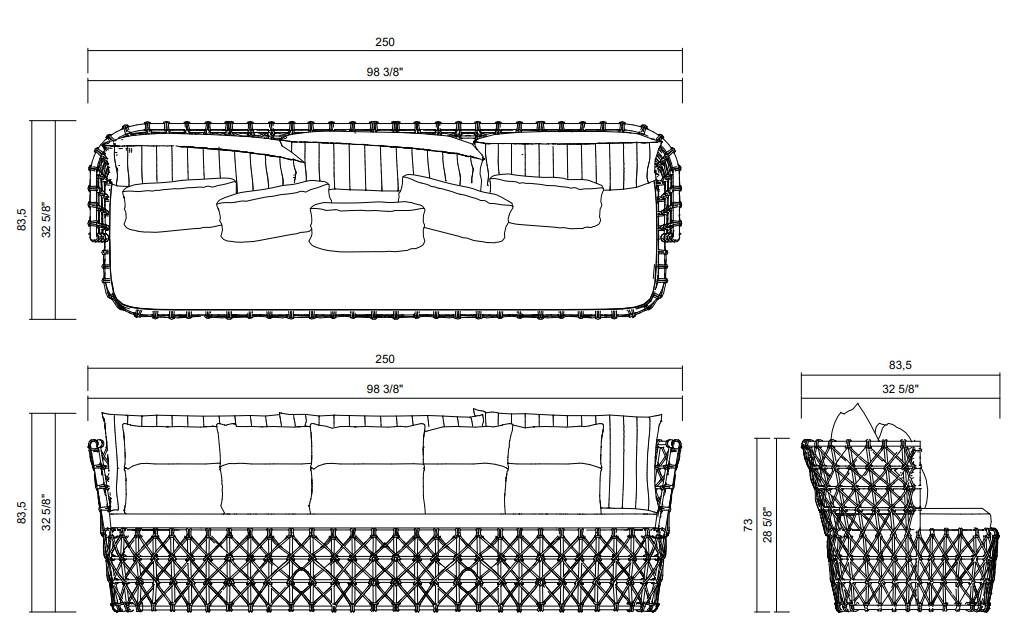 CAPADOCIA SOFA 98 3/8"