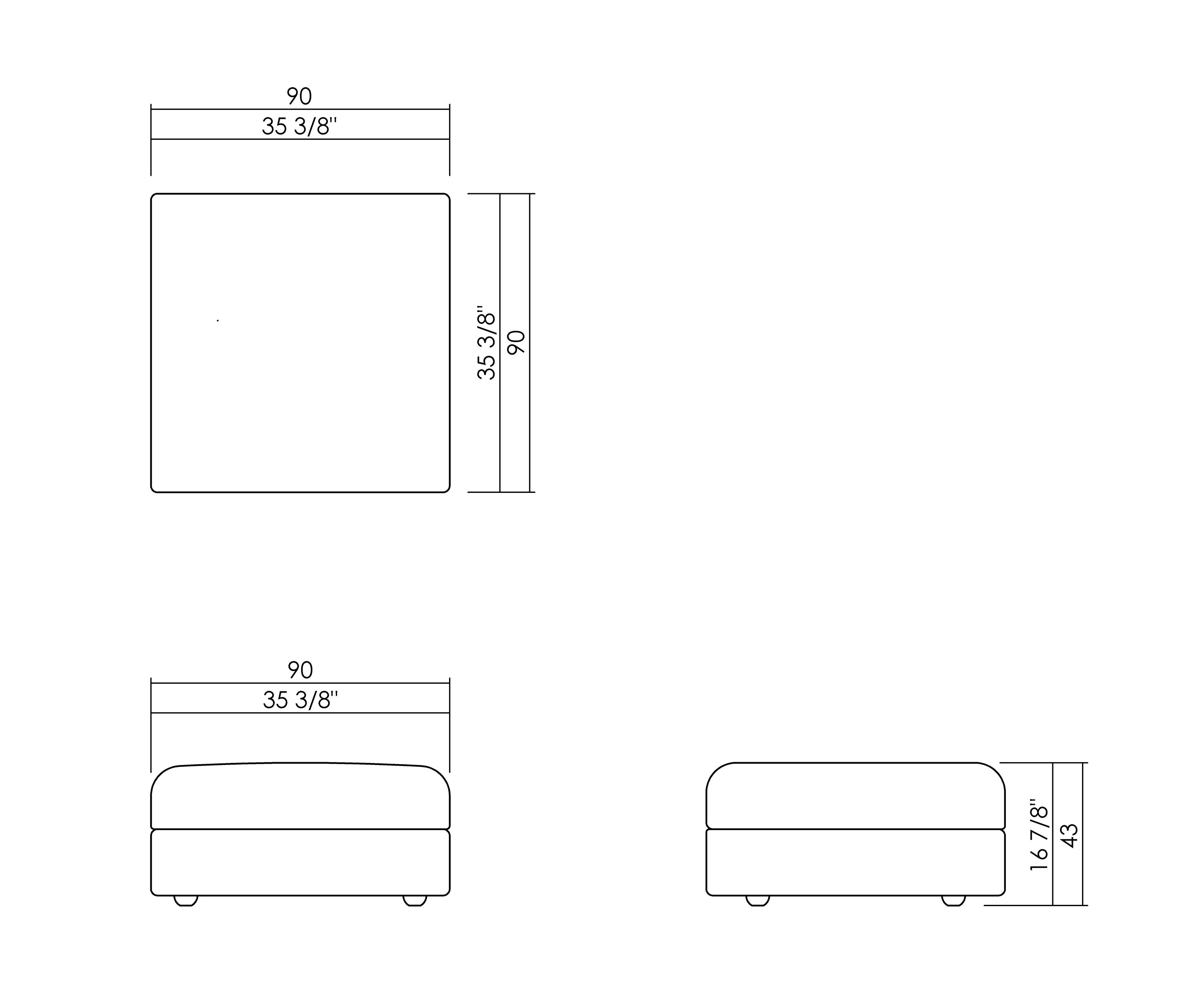 PUFF ABITO 90 X 90 CM