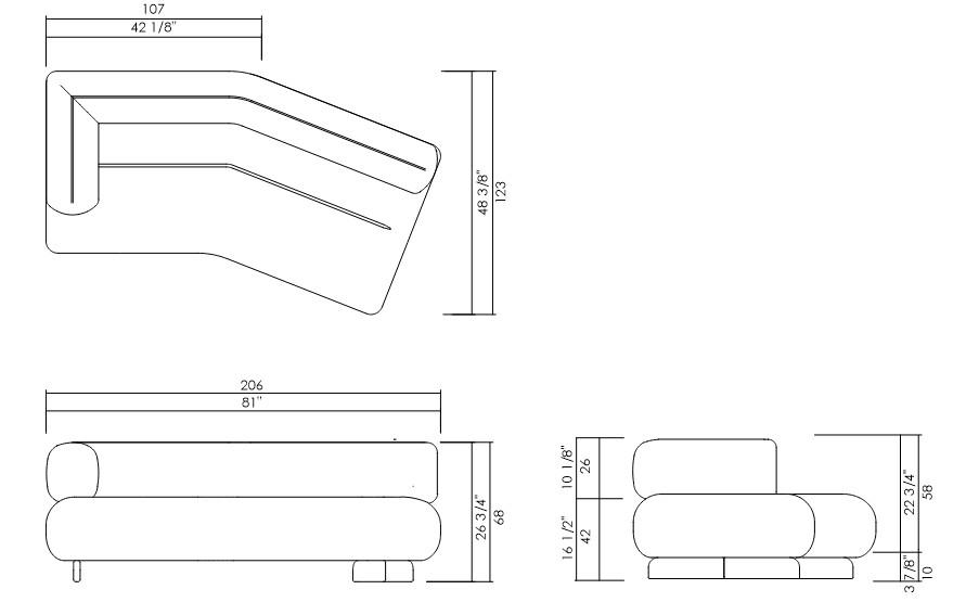 MODULO CURVO ORFEO 206 CM
