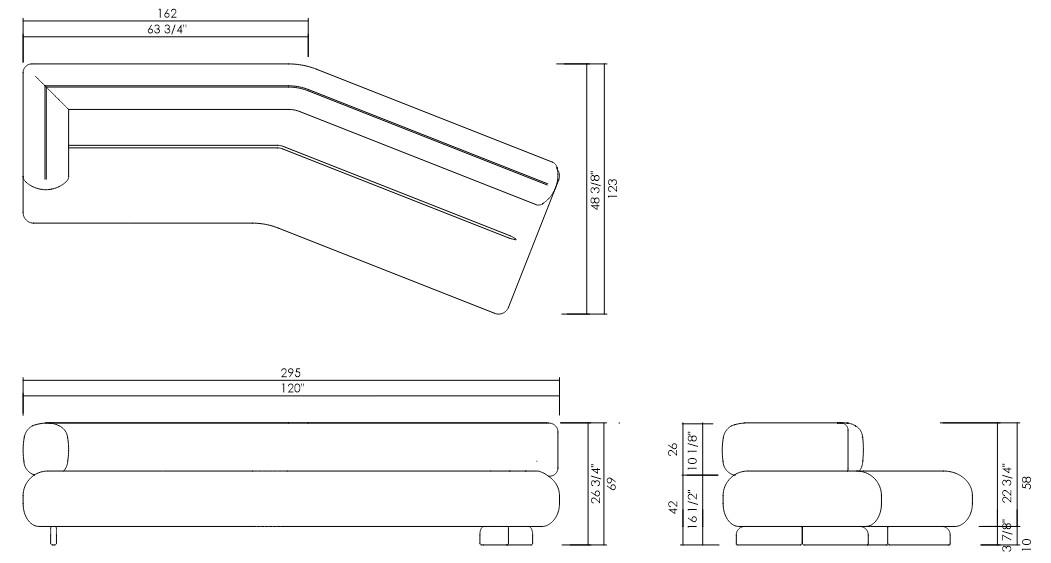 MODULO CURVO ORFEO 295 CM