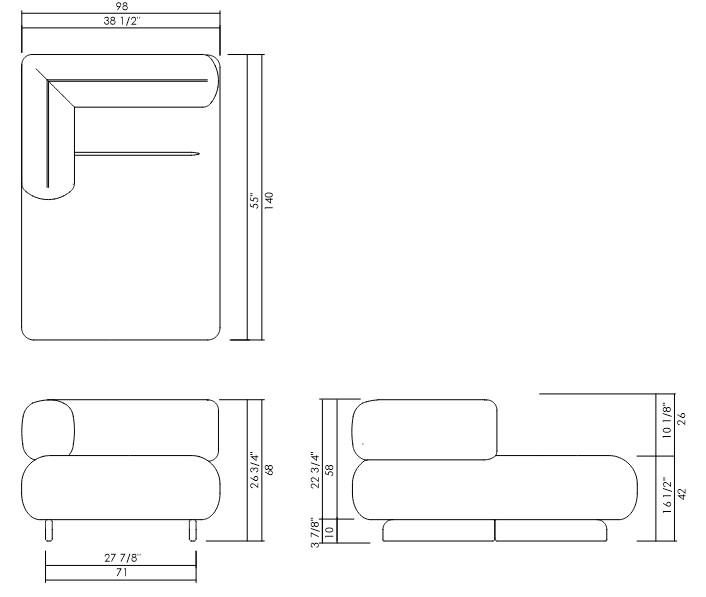 CHAISE DIR/ESQ ORFEO