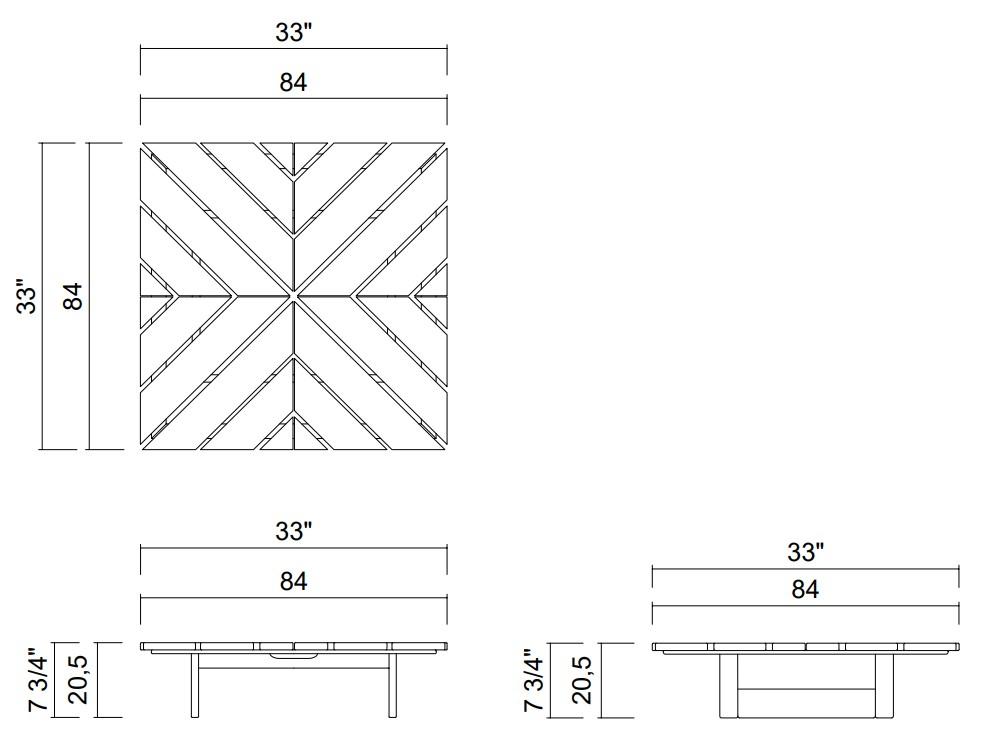 MAORI COFFEE TABLE 33”X33"