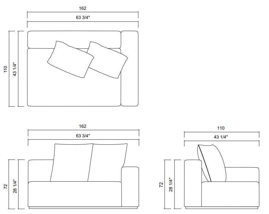 MODULO DER IZQ 162 CM CHANGE UP