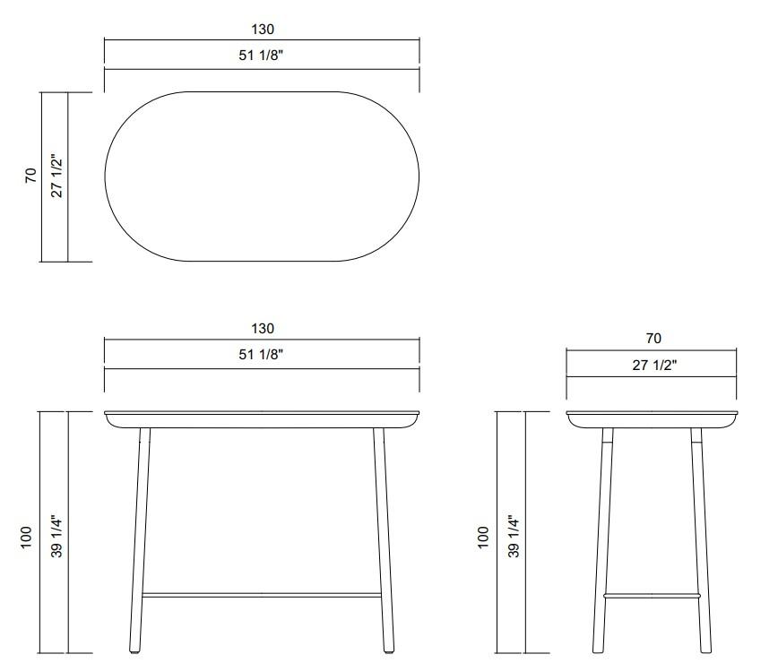 CARPE DIEM BAR TABLE 51 1/8” X 27 1/2"