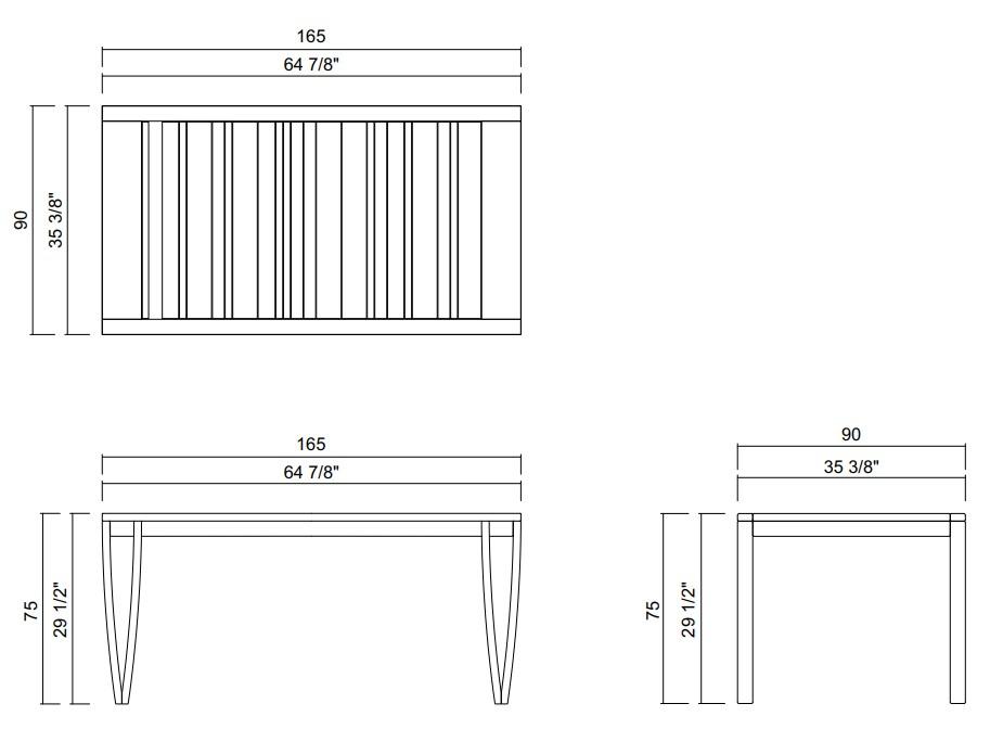 NORONHA DINING TABLE 64 7/8" x 35 3/8"