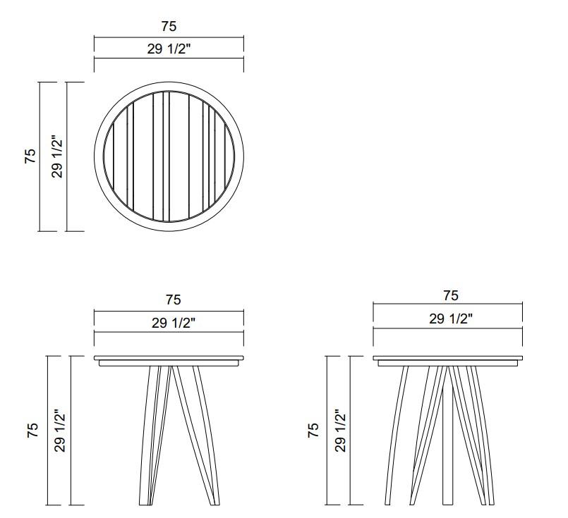 NORONHA DINING TABLE D29 1/2"