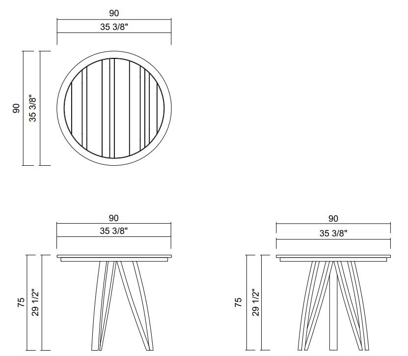 NORONHA DINING TABLE D35 3/8"