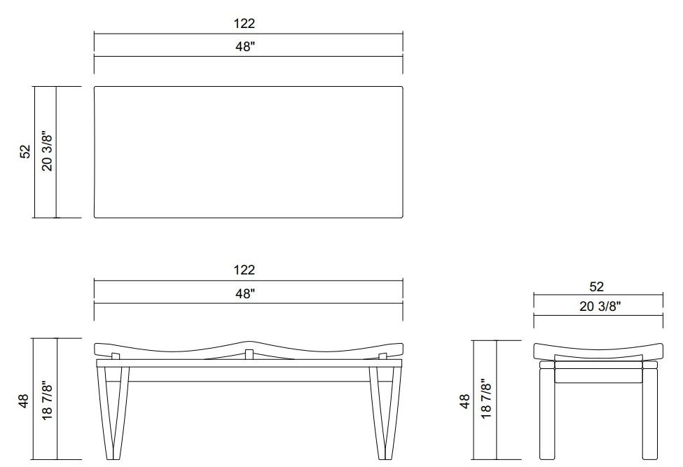 NORONHA BENCH 48"