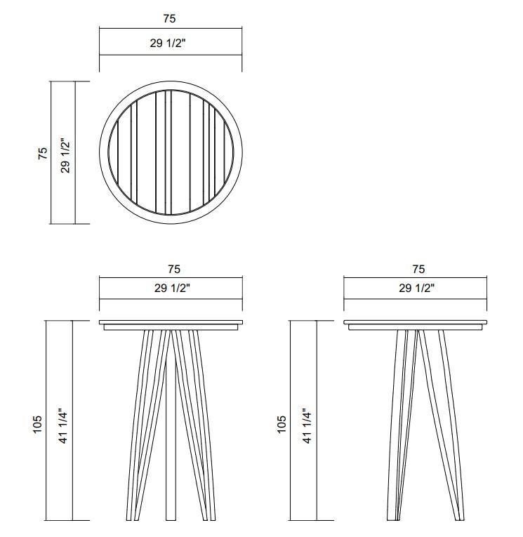 NORONHA BAR TABLE D29 1/2"