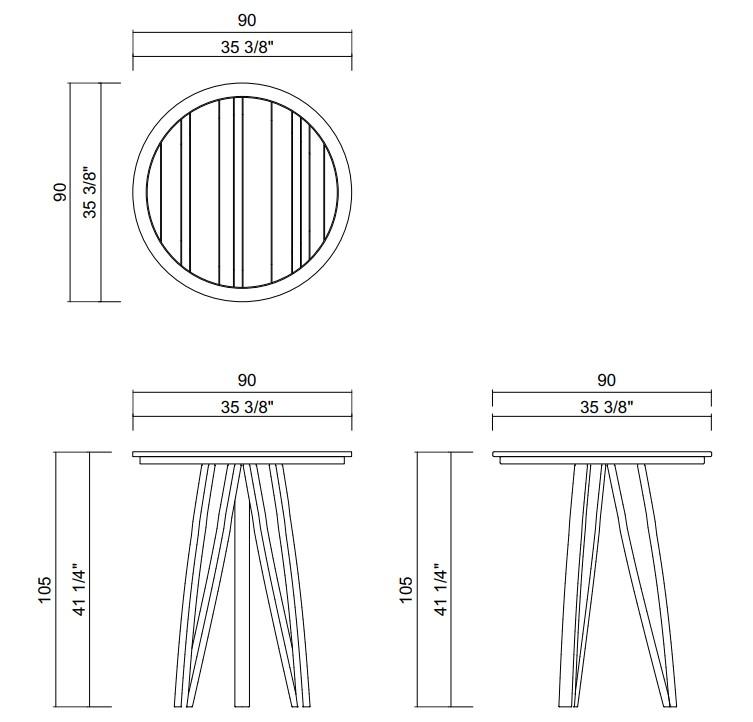 NORONHA BAR TABLE D35 3/8"