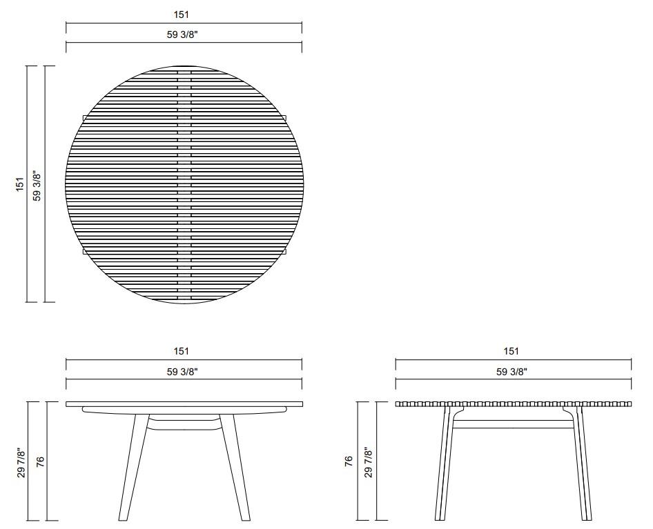 AYTY DINING TABLE D59 3/8"