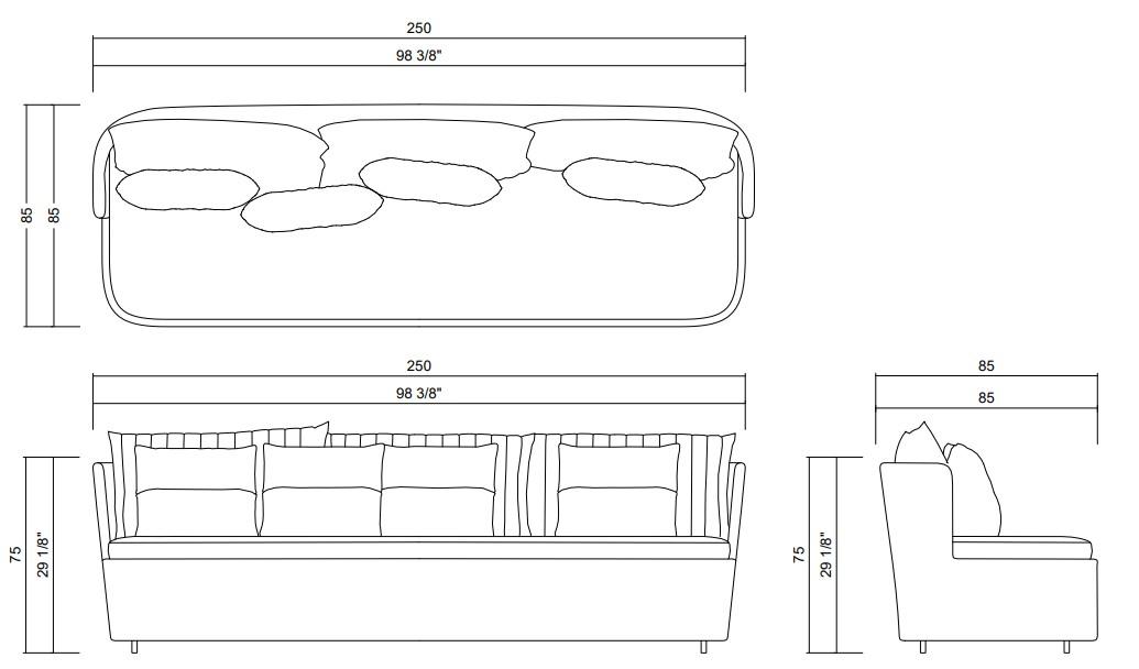 CAPADOCIA SOFA 98 3/8"