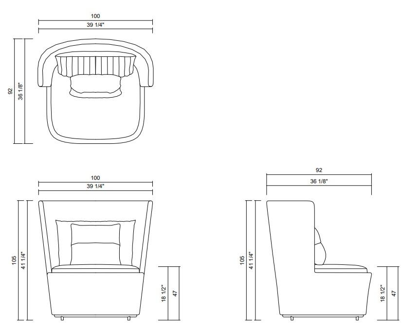 HIGH ARMCHAIR