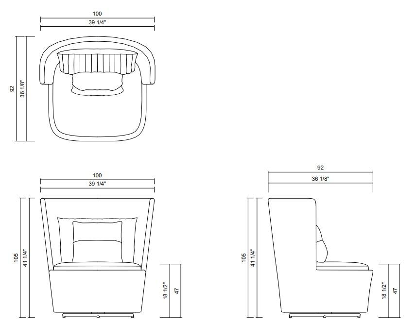 SWIVEL ARMCHAIR