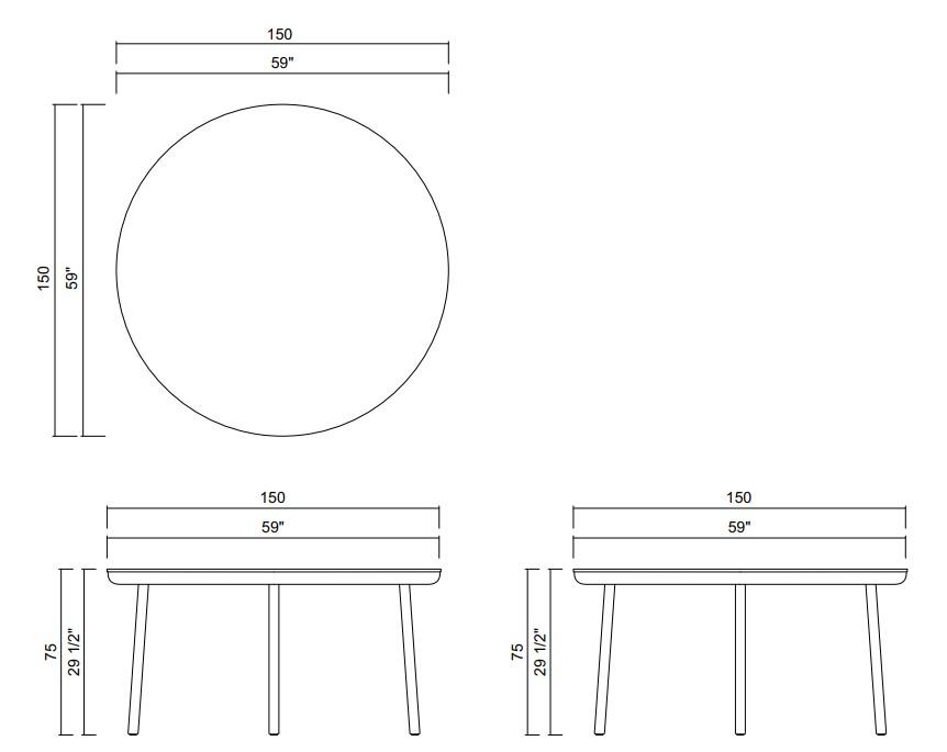 CARPE DIEM DINING TABLE D59”