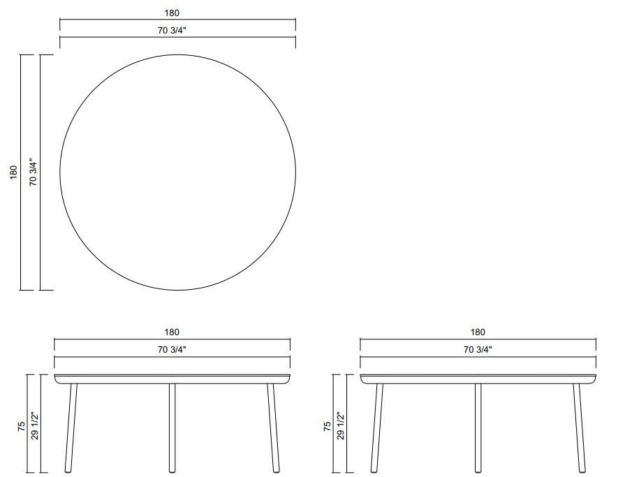 CARPE DIEM DINING TABLE D70 3/4"