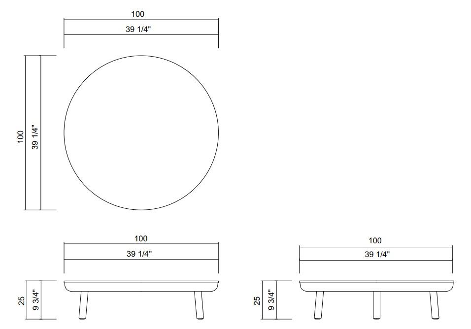 CARPE DIEM COFFEE TABLE D39 1/4"