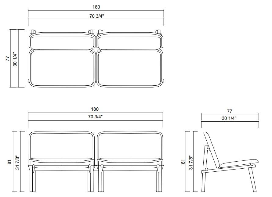 CARPE DIEM SOFA 70 3/4"