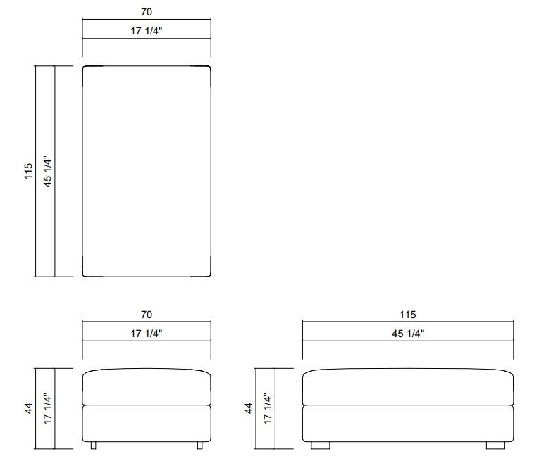 OTOMANA 70X115 CM AMBROSI