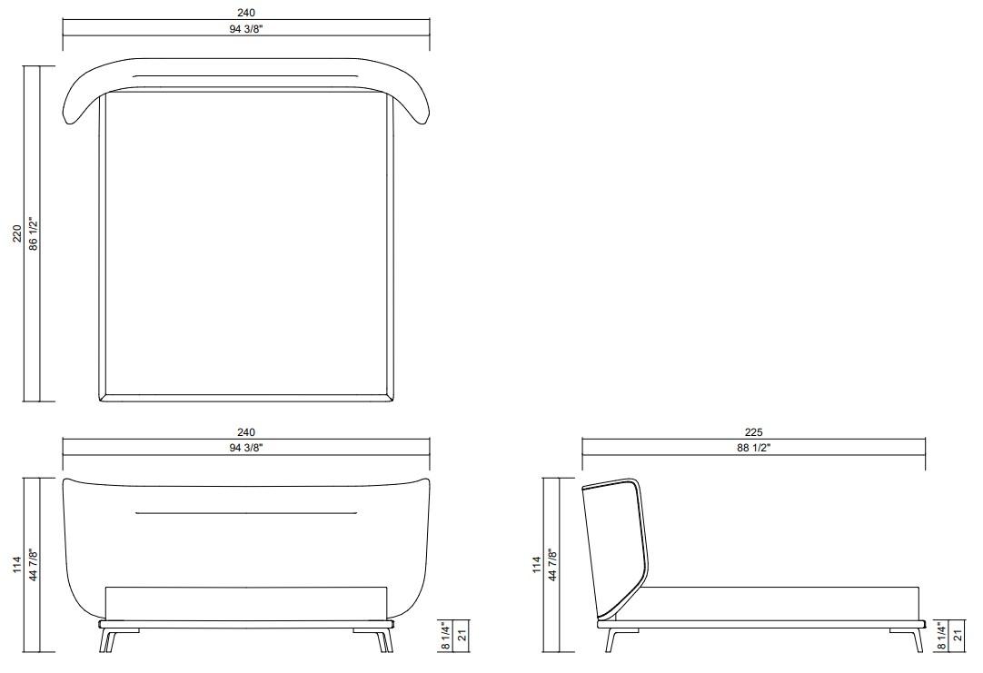 AURA BED - MATTRESS 70" X 77 7/8"