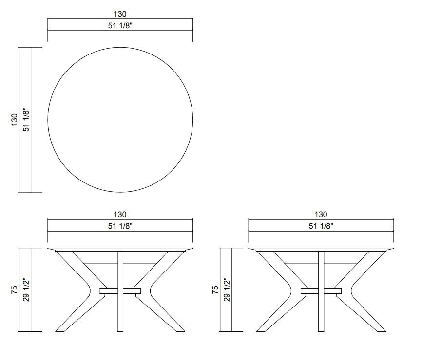 MESA COMEDOR D130 CM DIVA