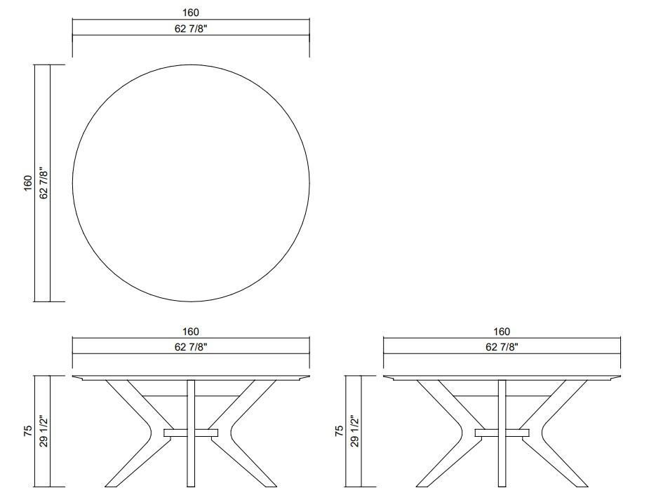 MESA COMEDOR D160 CM DIVA