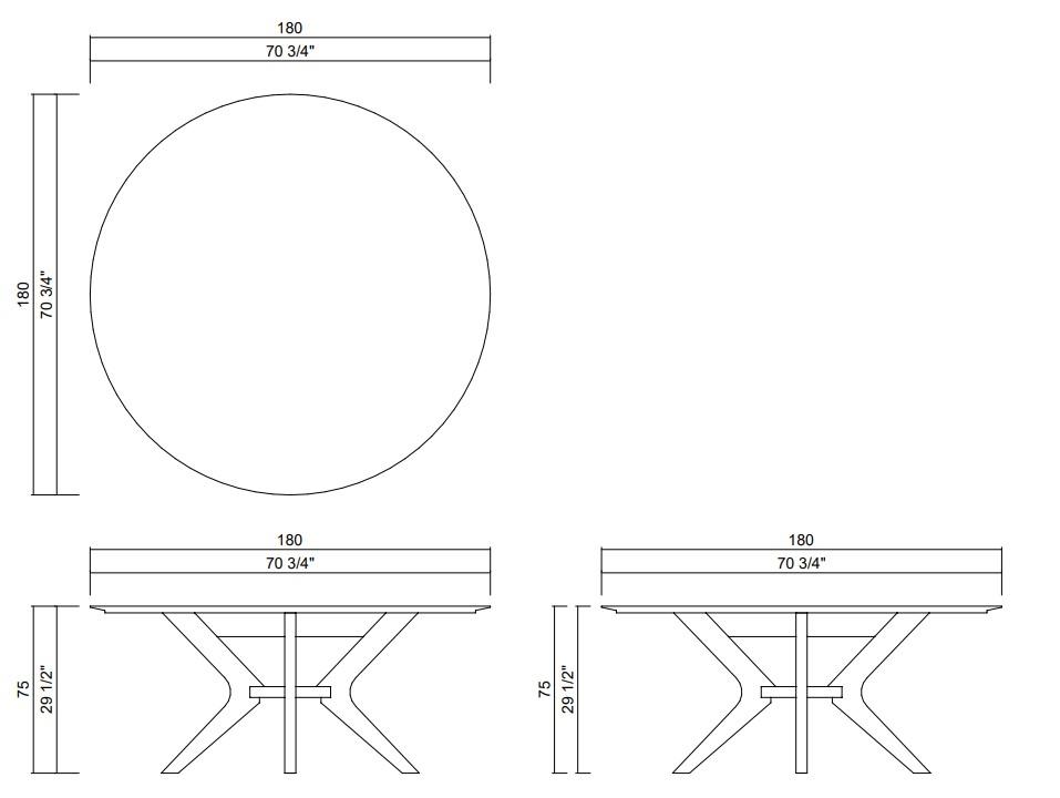 MESA COMEDOR D180 CM DIVA