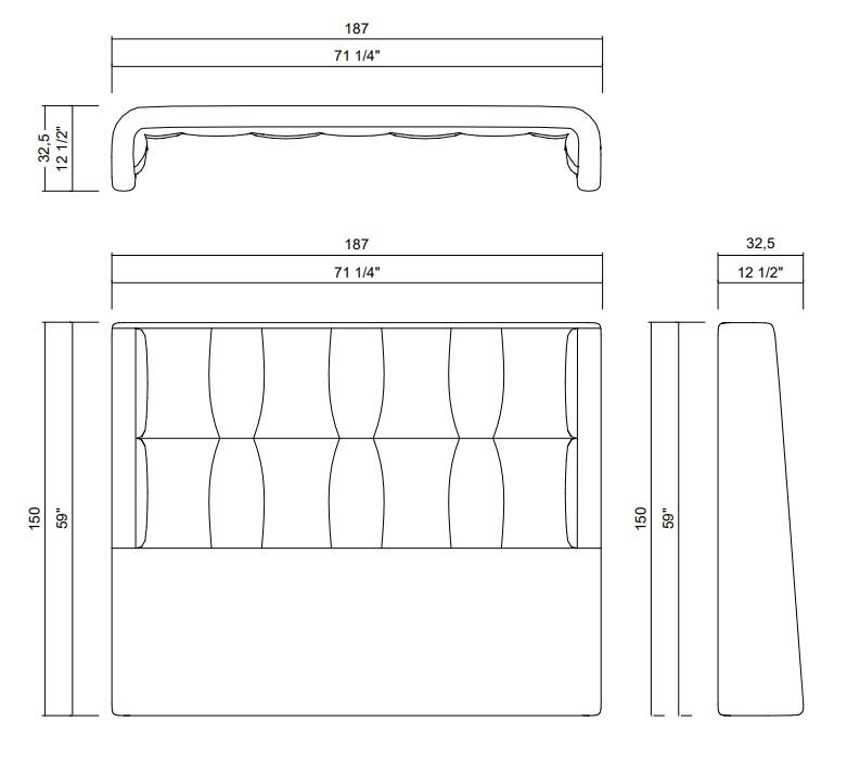 GOMA HEADBOARD - MATTRESS 62 1/8"X77 7/8"