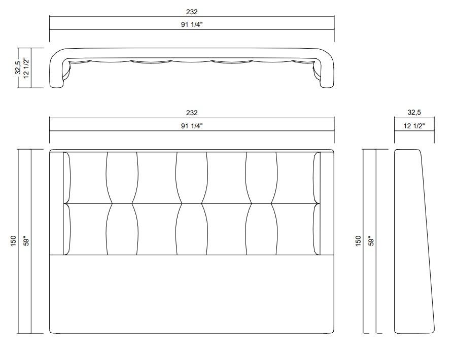 GOMA HEADBOARD - MATTRESS 79 7/8" X 75 7/8"