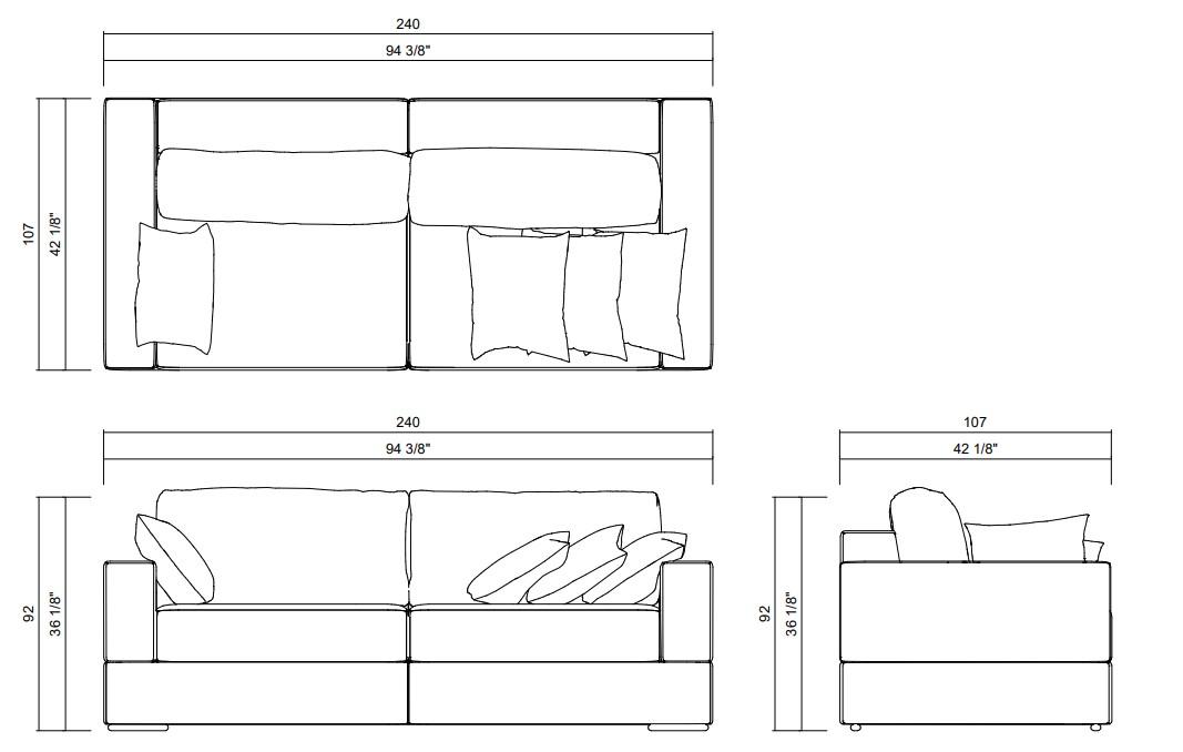 LA PALOMA SOFA 94 3/8"