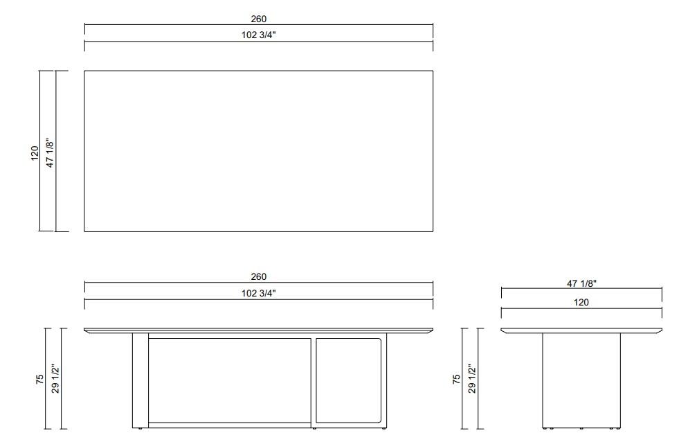 LINEA DINING TABLE 102 1/4"