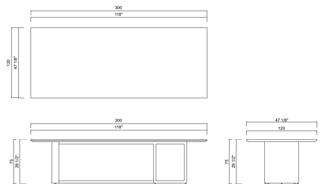 LINEA DINING TABLE 118"