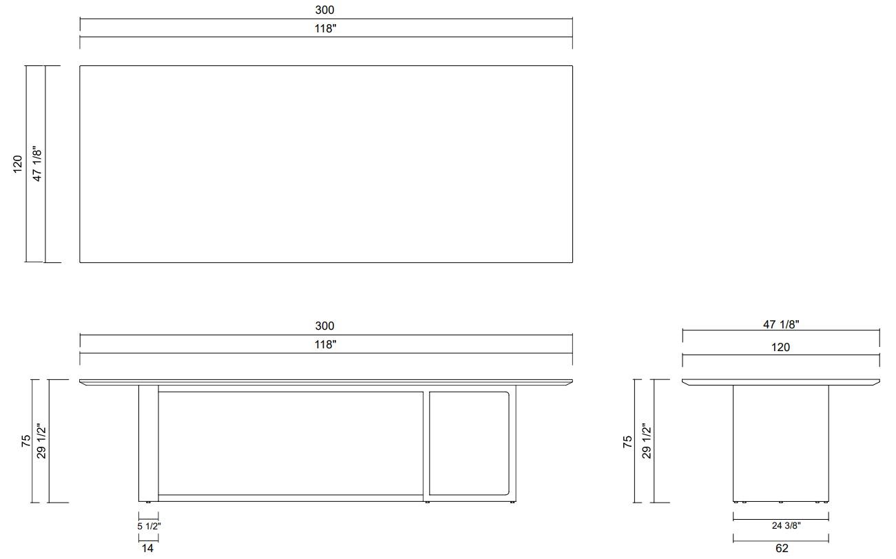MESA COMEDOR 300 CM LINEA