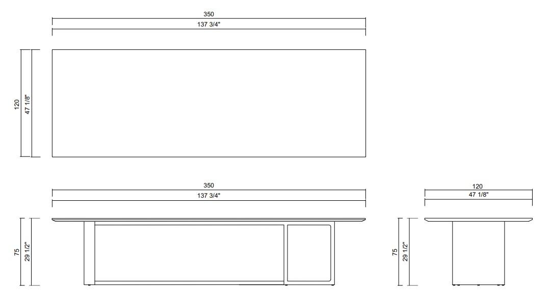 MESA COMEDOR 350 CM LINEA