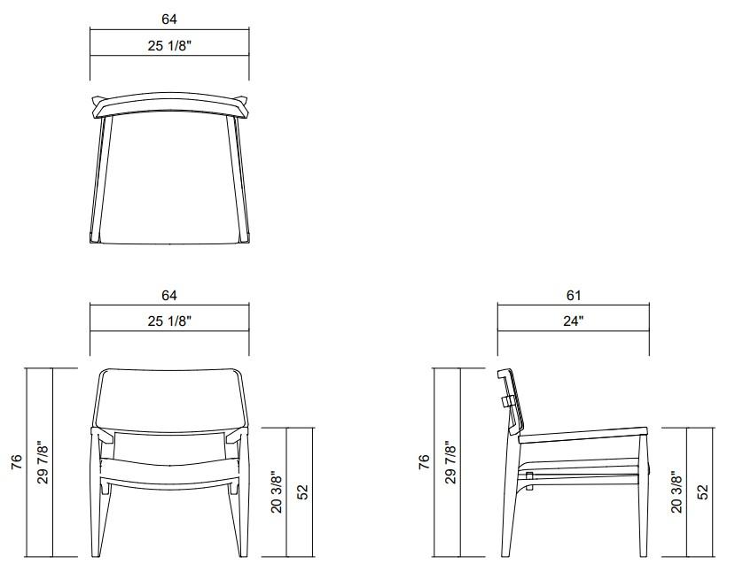 POUSADA UPHOLSTERED SEAT ARMCHAIR