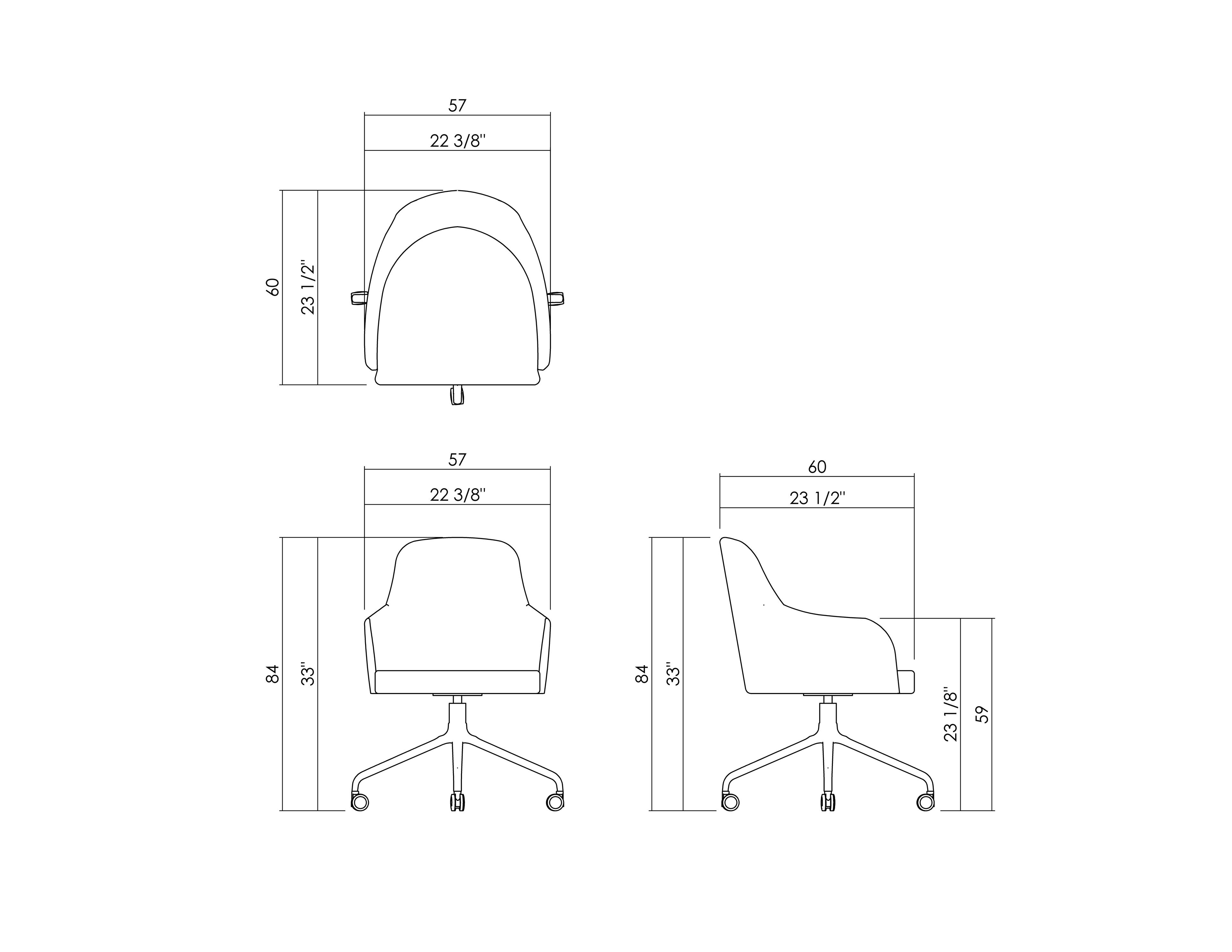 CHAIR WITH CASTERS