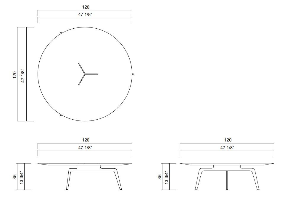 TRÍADE COFFEE TABLE D47 1/8"