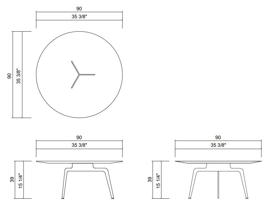 TRÍADE COFFEE TABLE D35 3/8"