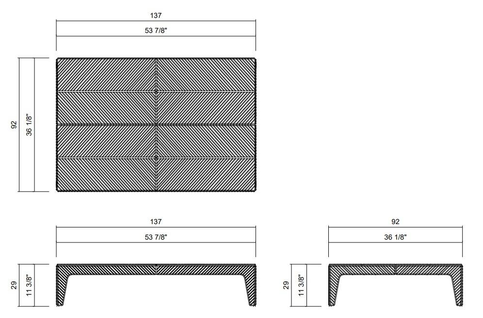 TALIPOT COFFEE TABLE 53 7/8" X 36 1/8"