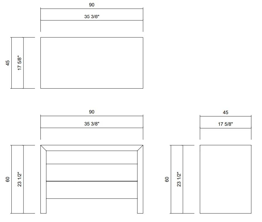 DESK NIGHTSTAND 35 3/8”