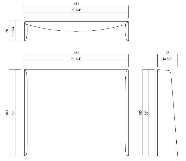 STRATUS HEADBOARD - MATTRESS 59 3/4" X 75 7/8"