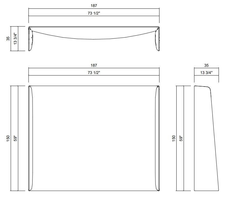 STRATUS HEADBOARD - MATTRESS 62 1/8" X 77 7/8"