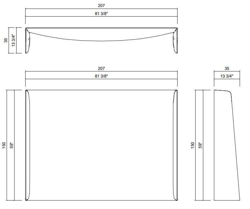 STRATUS HEADBOARD - MATTRESS 70" X 77 7/8"