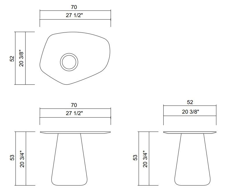 SEIXO SIDE TABLE H20 3/4"