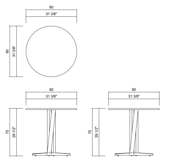 PALA DINING TABLE D31 3/8”