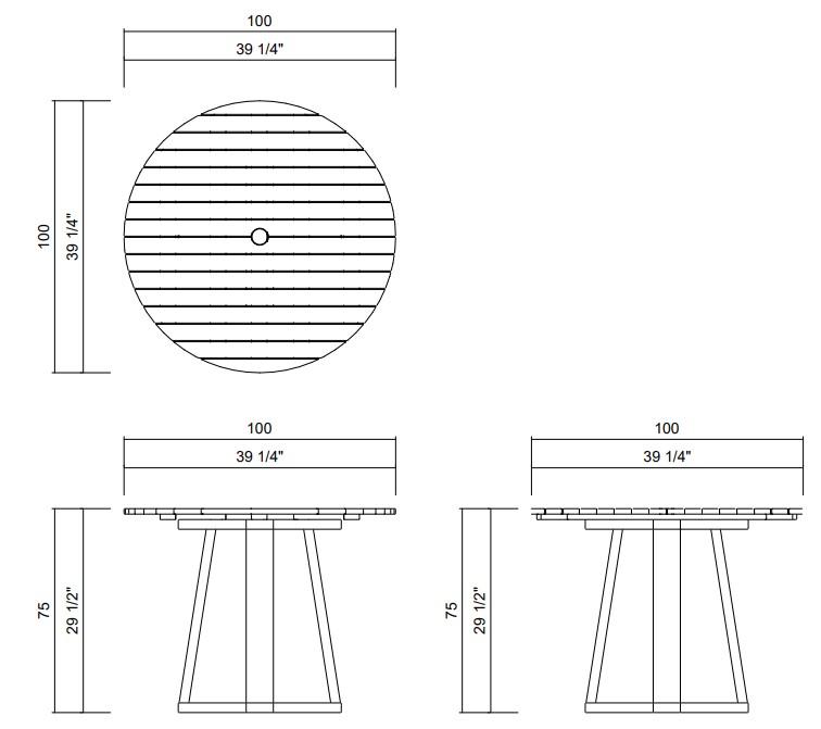 MÔNACO DINING TABLE D39 1/4"