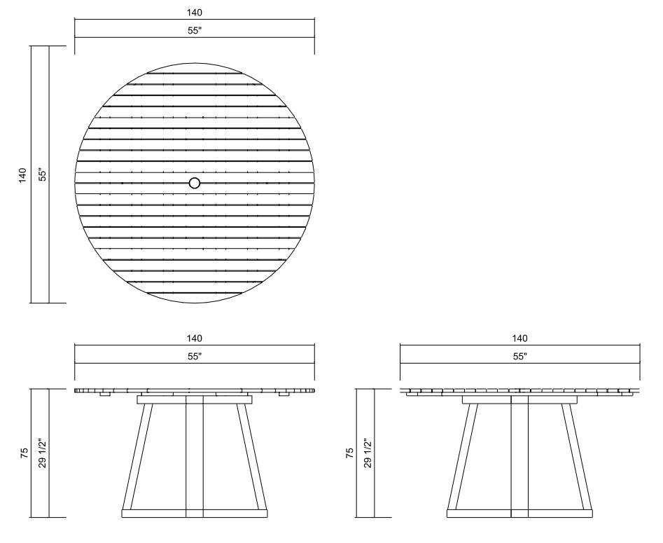 MÔNACO DINING TABLE D55"