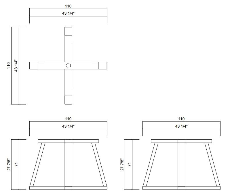 MÔNACO PEDESTAL 43 1/4" X 43 1/4"