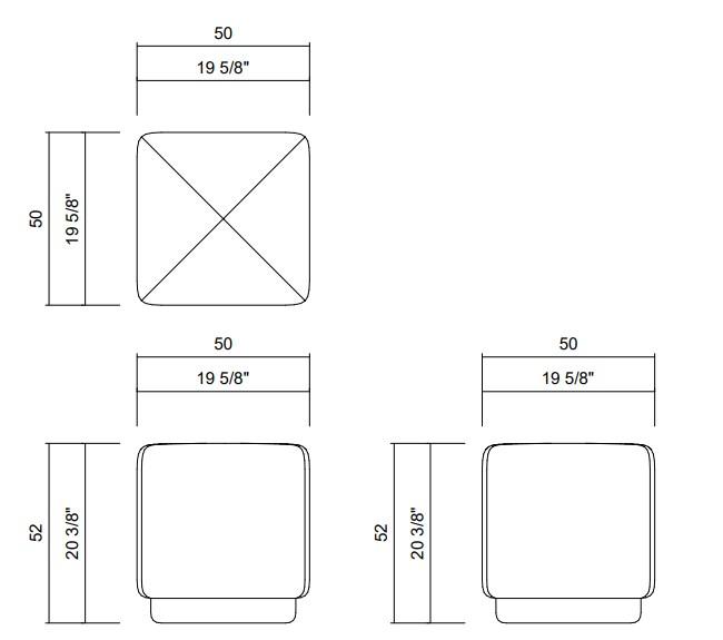 OTOMANA 50X50 CM NORMAI