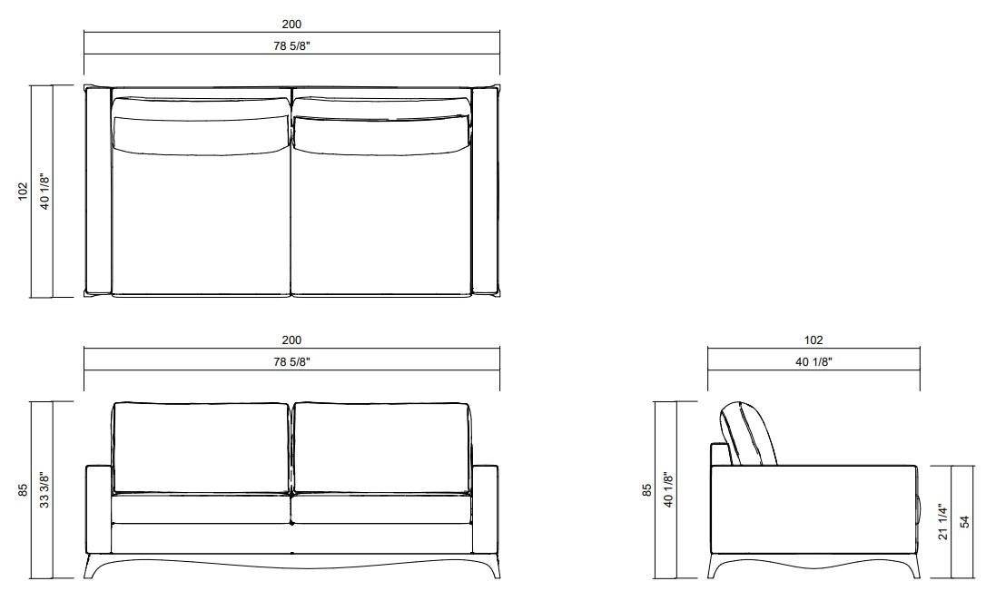 SOFA 200 CM PAVIA